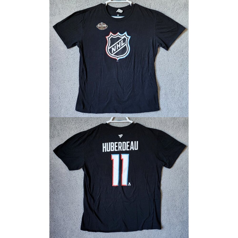 NHL Fanatics Jonathan Huberdeau 11 Black All-Star Las Vegas 2022 T Shirt Size XL